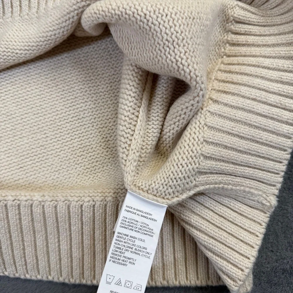 IZOD Fair Isle Quarter Zip Sweater Mens 2XB Big Cream Knit Holiday NWT